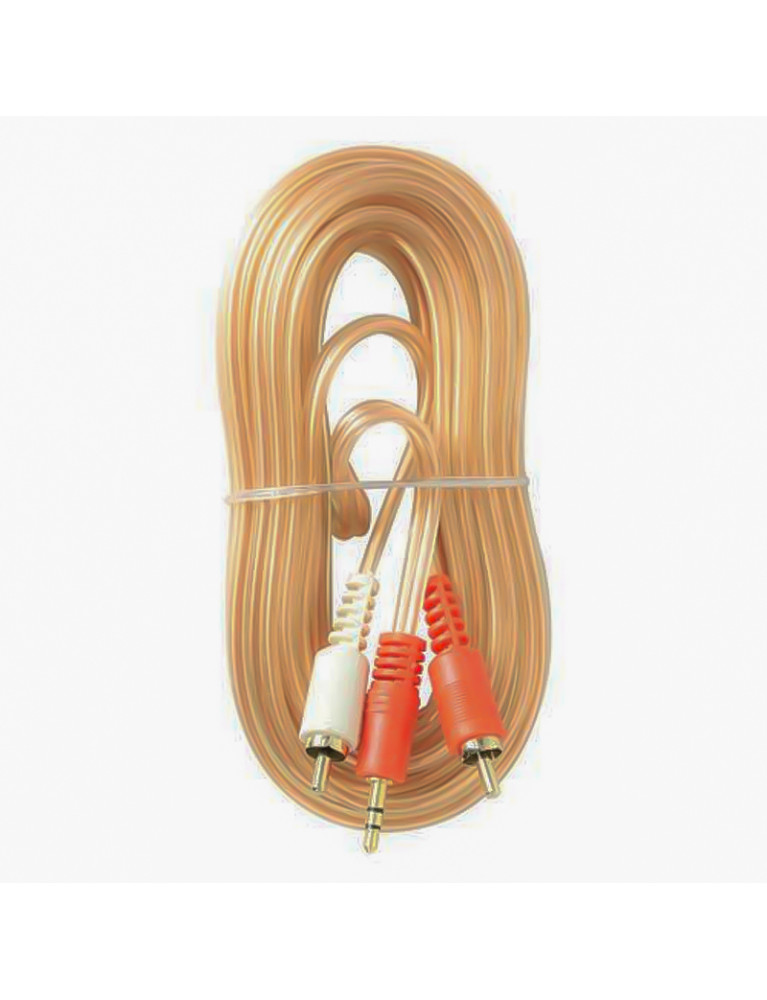 Cable de Audio 2 Plug RCA a 1 Plug 3.5 Estereo CA-17CG 6 Mt American Xtreme