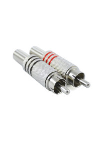 Plug RCA Metalico Rojo y Negro