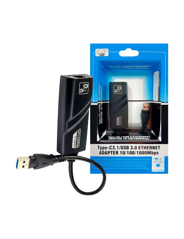 USB 3.0 A RJ45 Ethernet 1000Mbps