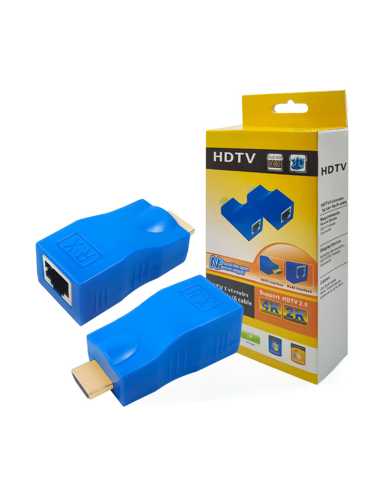 Extensor HDMI A RJ45 Hasta 10 Metros Azul